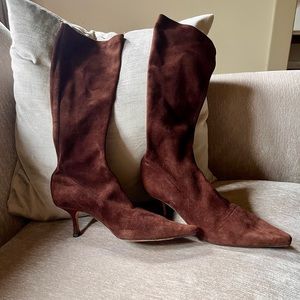 Jimmy Choo brown suede boots size 7.5, 37.5